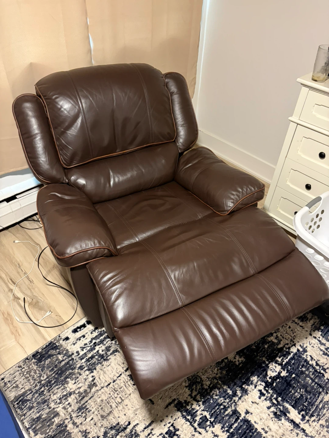 Brown Leather Recliner Chair - photo 2