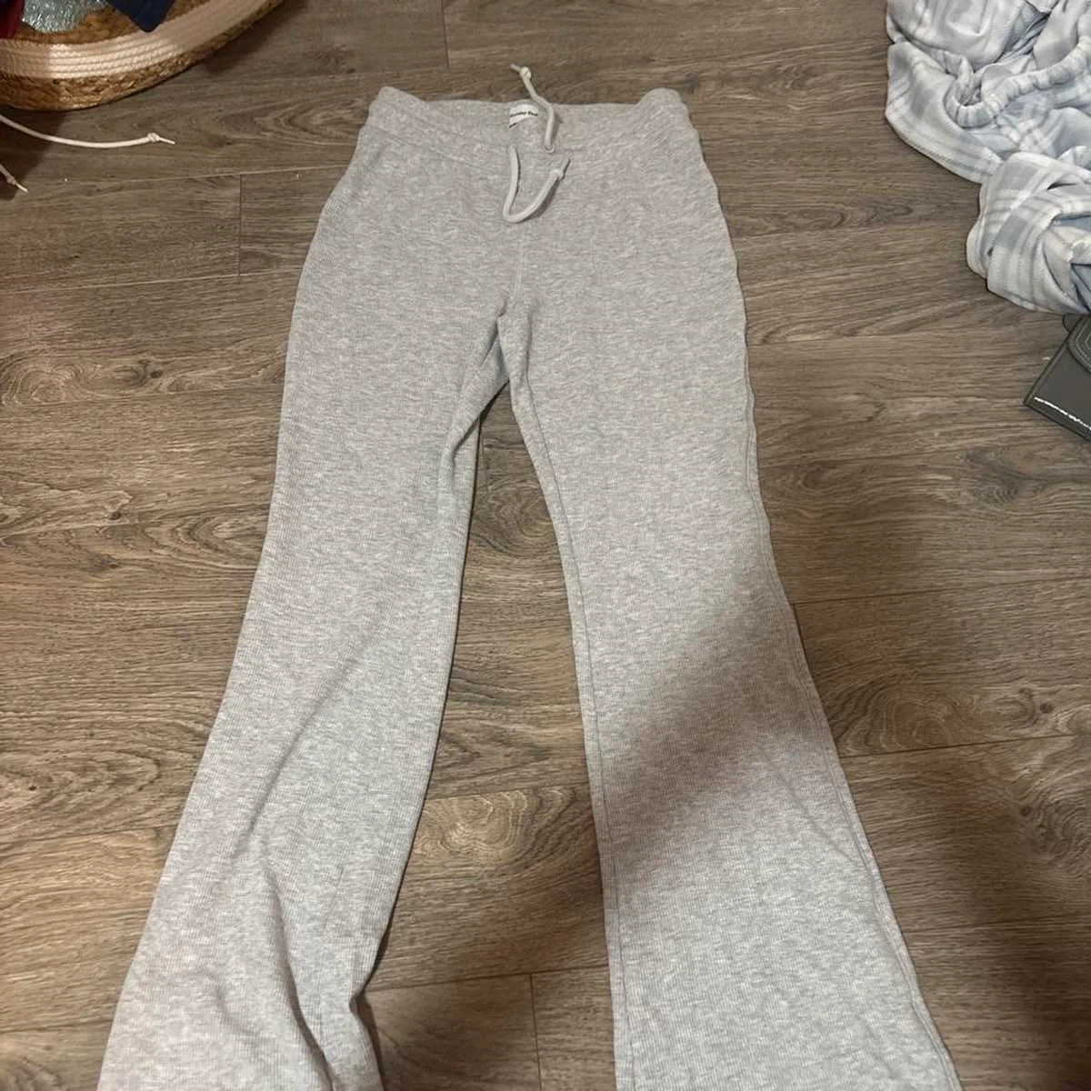 Grey Flaired sweatpants joggers