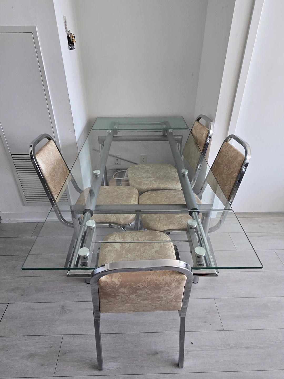 Glass Dining Table with 4 Chairs - photo 2
