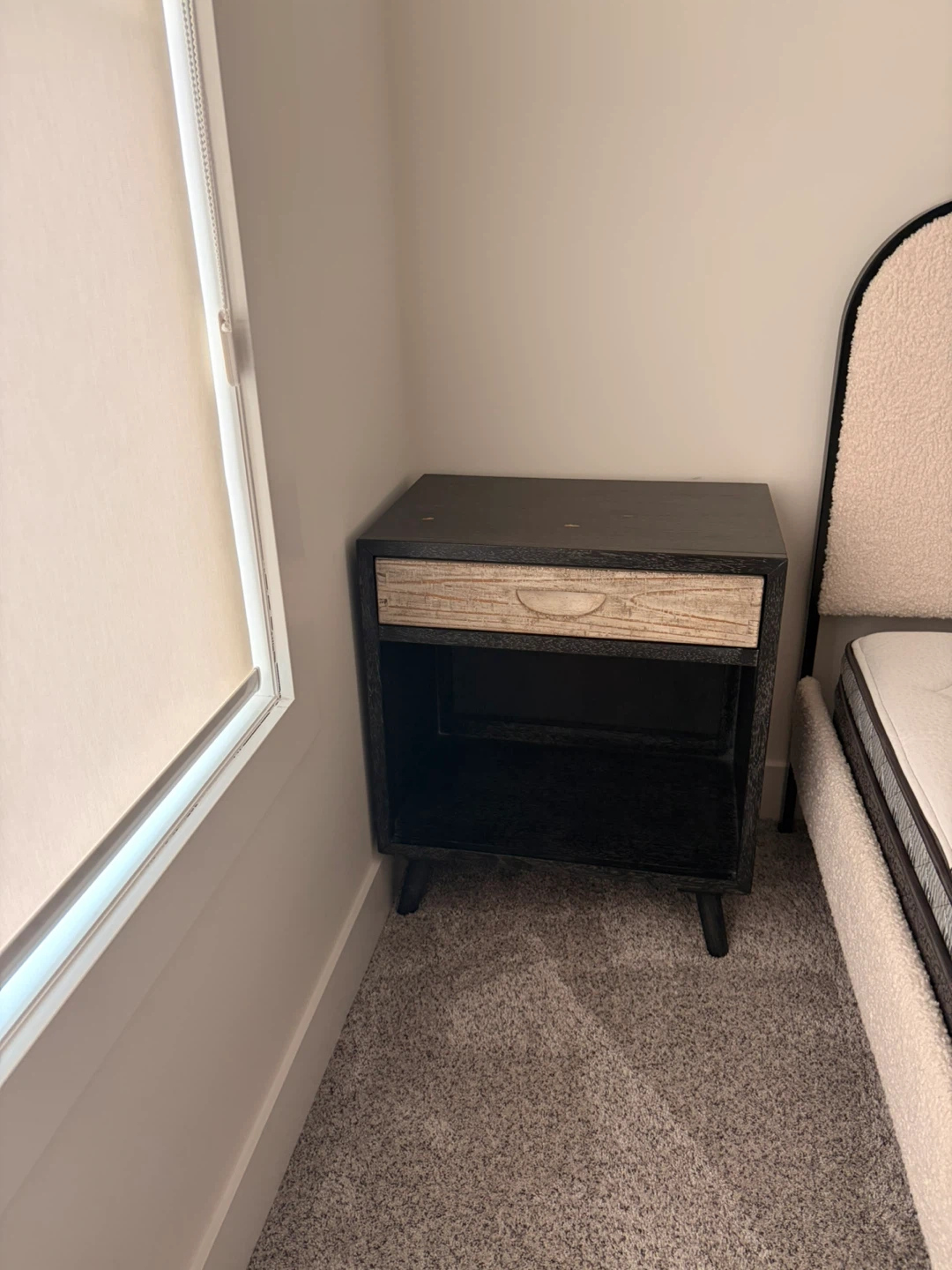 2 Black Nightstand with Drawer