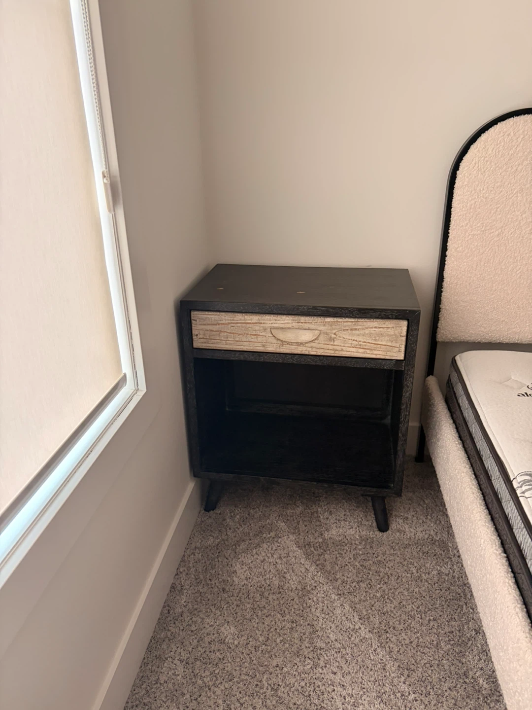2 Black Nightstand with Drawer - photo 2