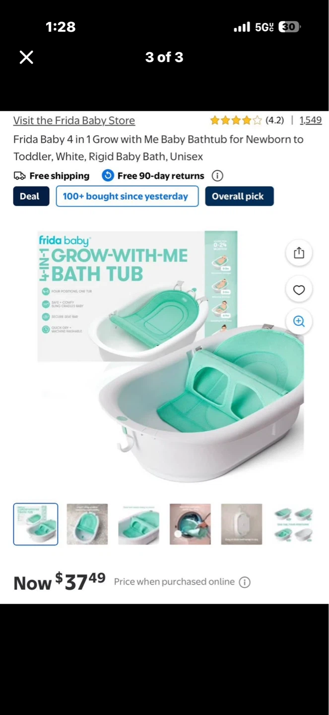 Frida Baby 4-in-1 Grow-with-Me Bathtub - photo 3