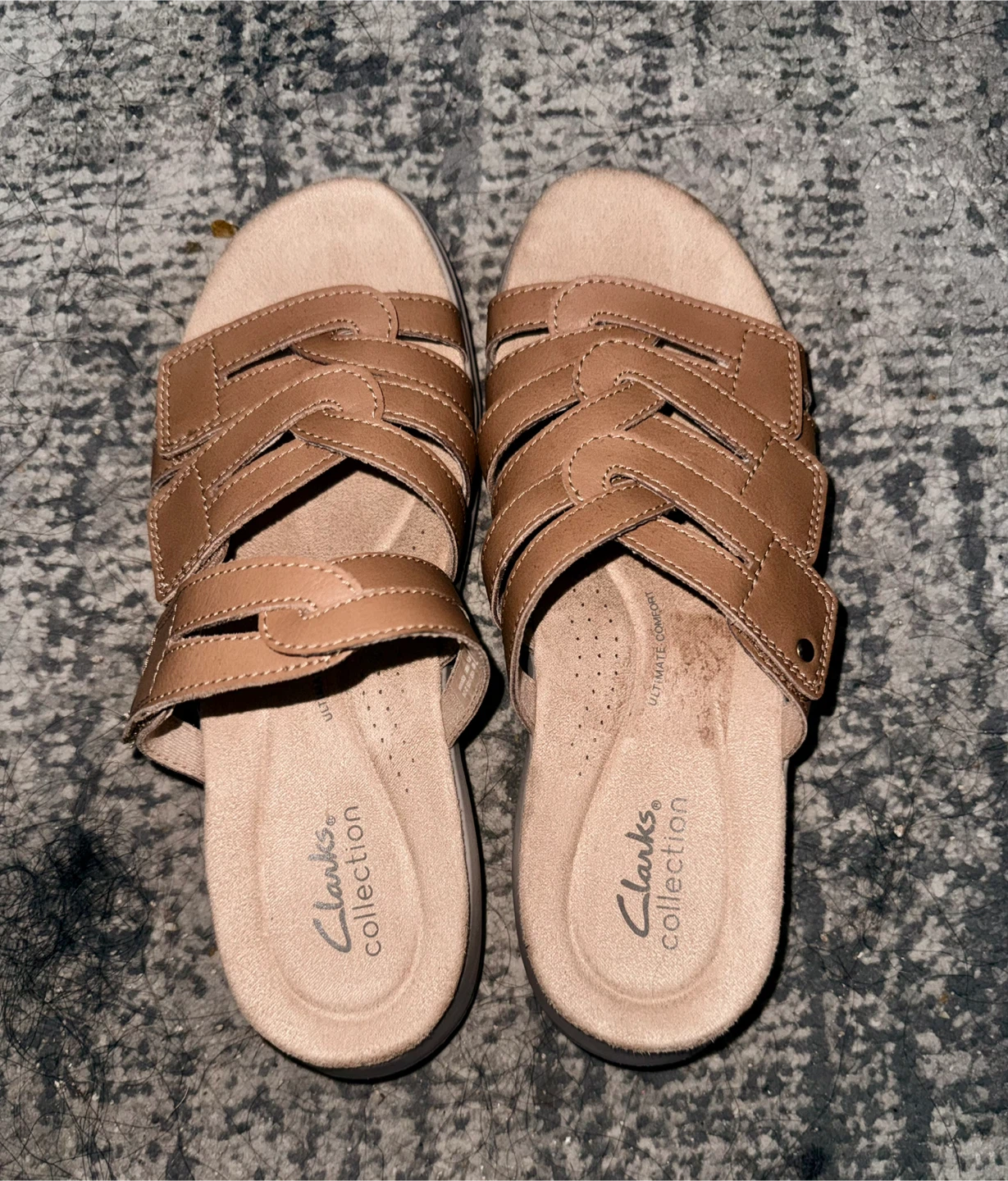 Clarks Collection Tan Leather Sandals