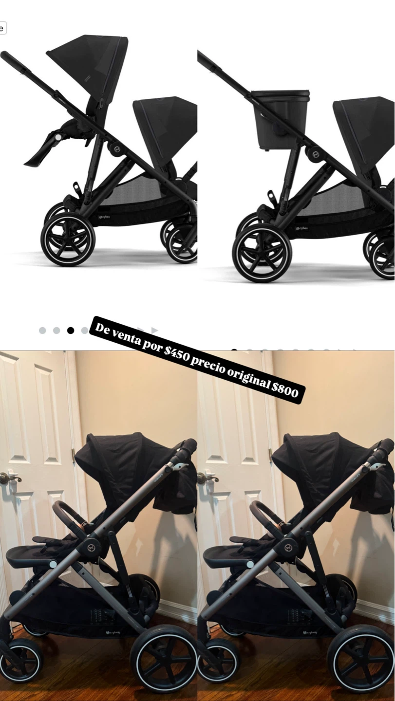 Cybex Gazelle S Double Stroller - Black - photo 3
