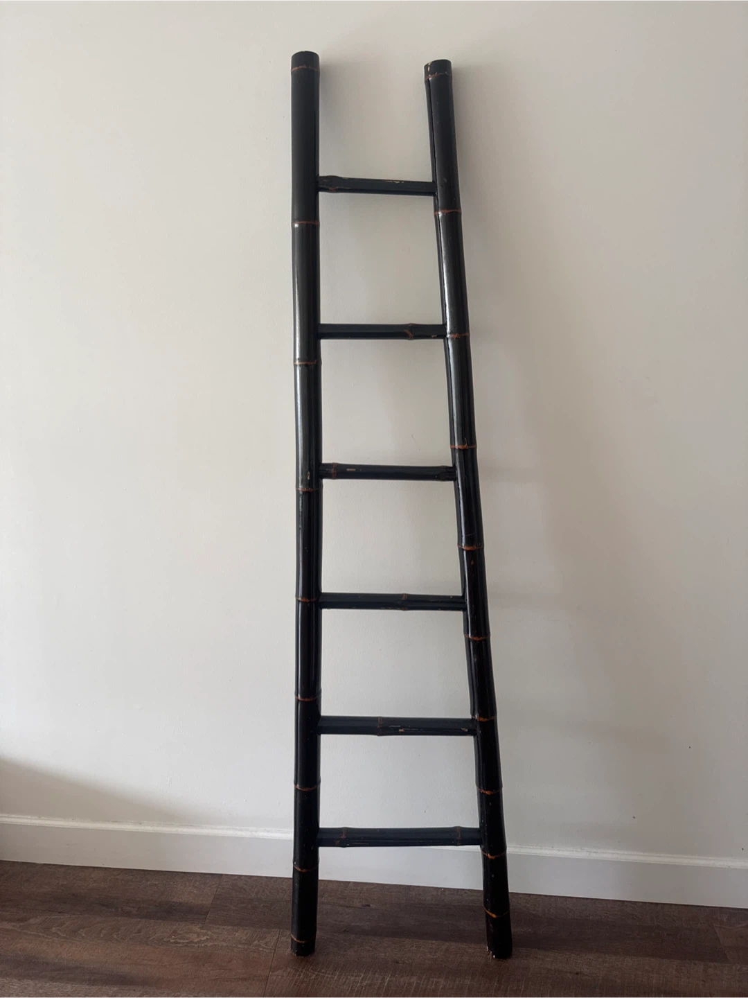 Dark brown Bamboo Decorative Ladder