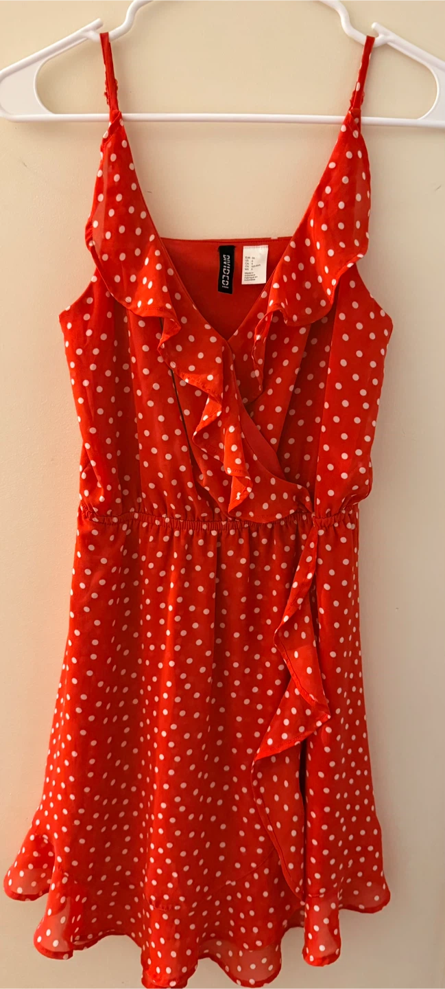 H&M Red Polka Dot Ruffle Dress