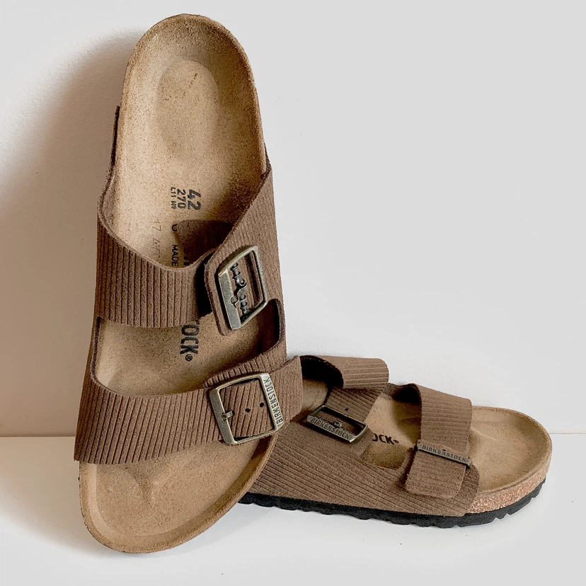Birkenstock Arizona Sandal Size 42 Suede Leather Corduroy NEW