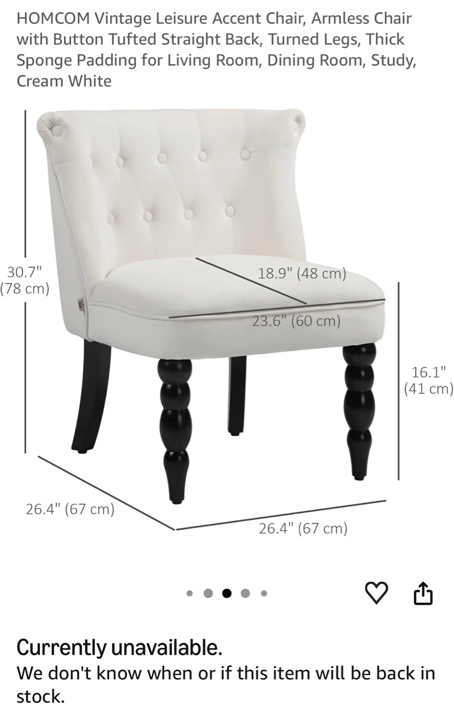 HOMCOM Cream White Accent Chair - photo 4