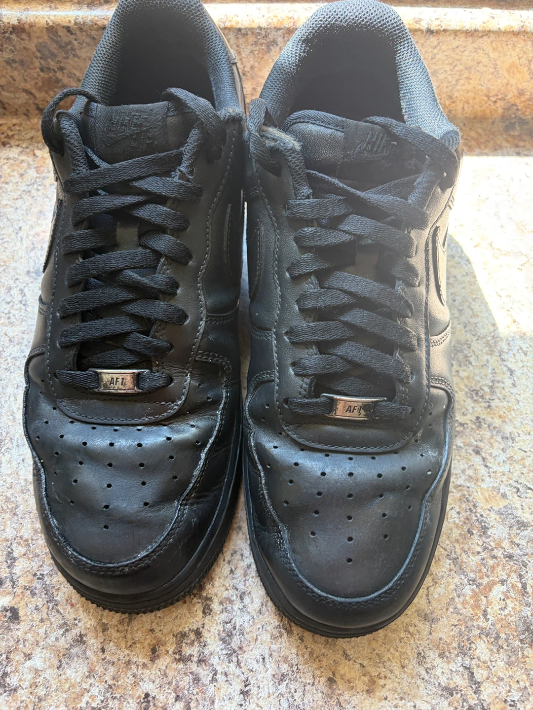 Nike Air Force 1 Men's Black Leather Sneakers - photo 4