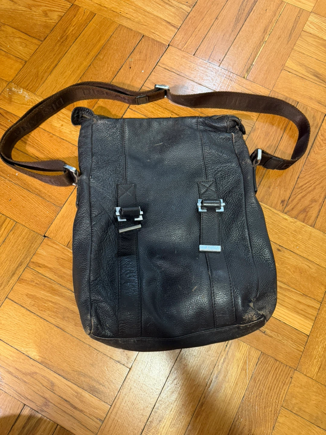 Dark brown Genuine Leather Messenger Bag