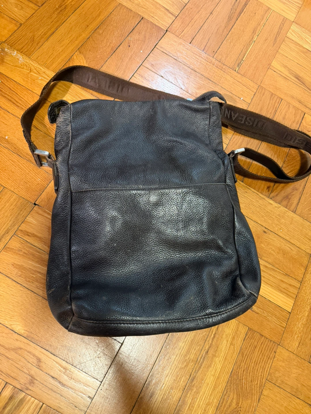 Dark brown Genuine Leather Messenger Bag - photo 2