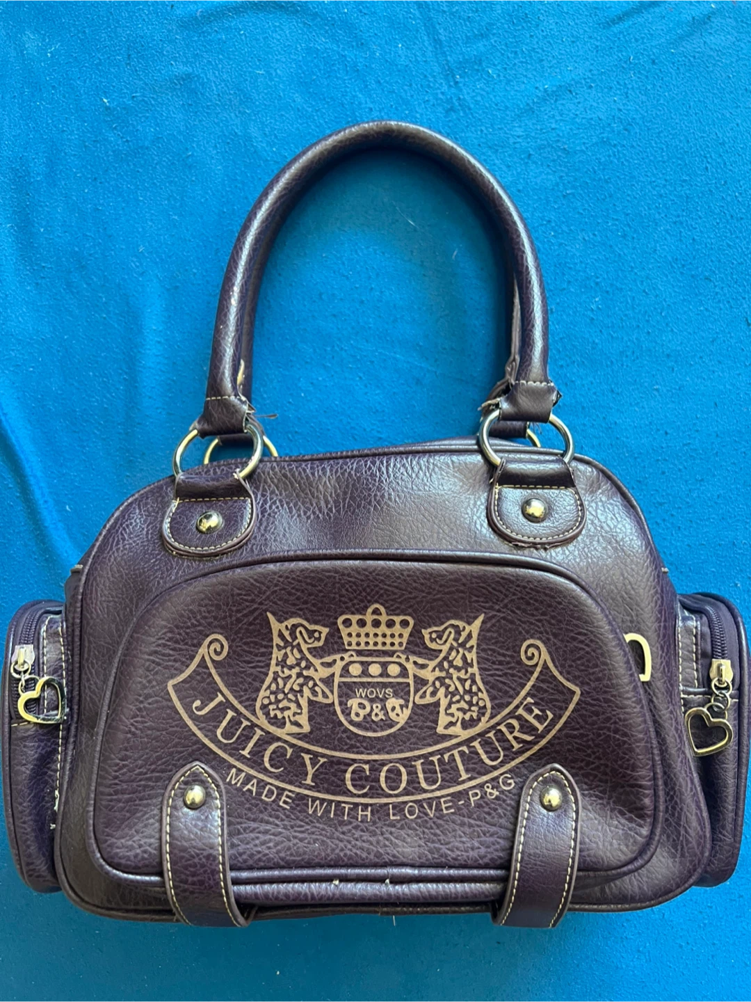Juicy Couture Dark Purple Handbag with Heart Detail