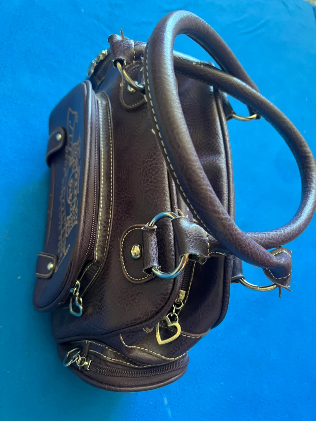 Juicy Couture Dark Purple Handbag with Heart Detail - photo 3