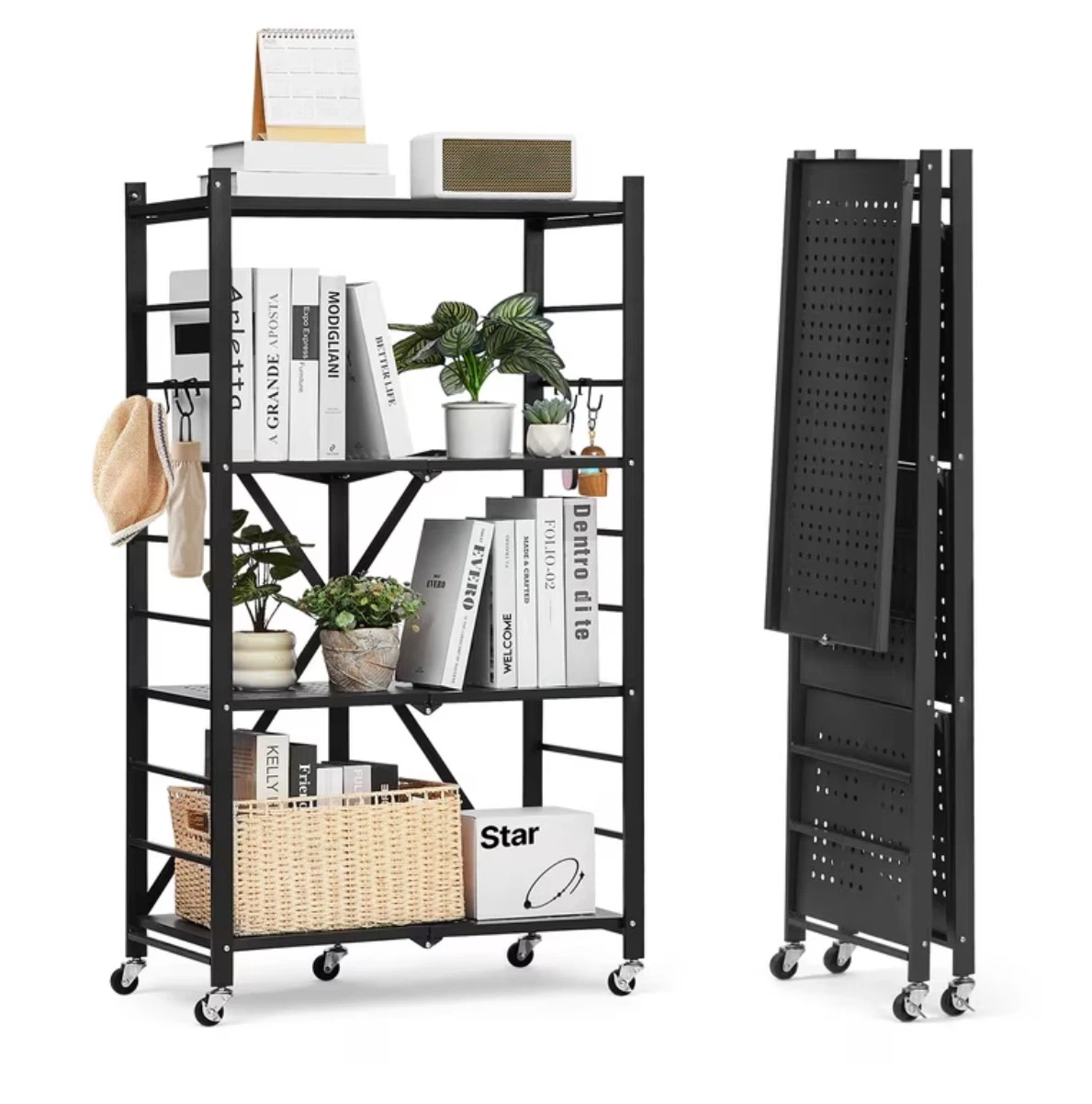 Black Folding 4-Tier Storage Shelf (BRAND NEW IN BOX) - photo 2