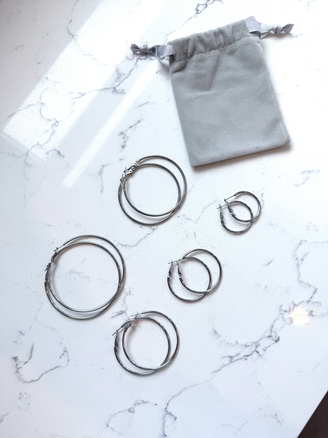 5 Silver Hoops Set - photo 2