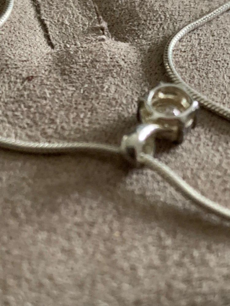 Sterling Silver Snake Chain Necklace with Solitaire Pendant - photo 5