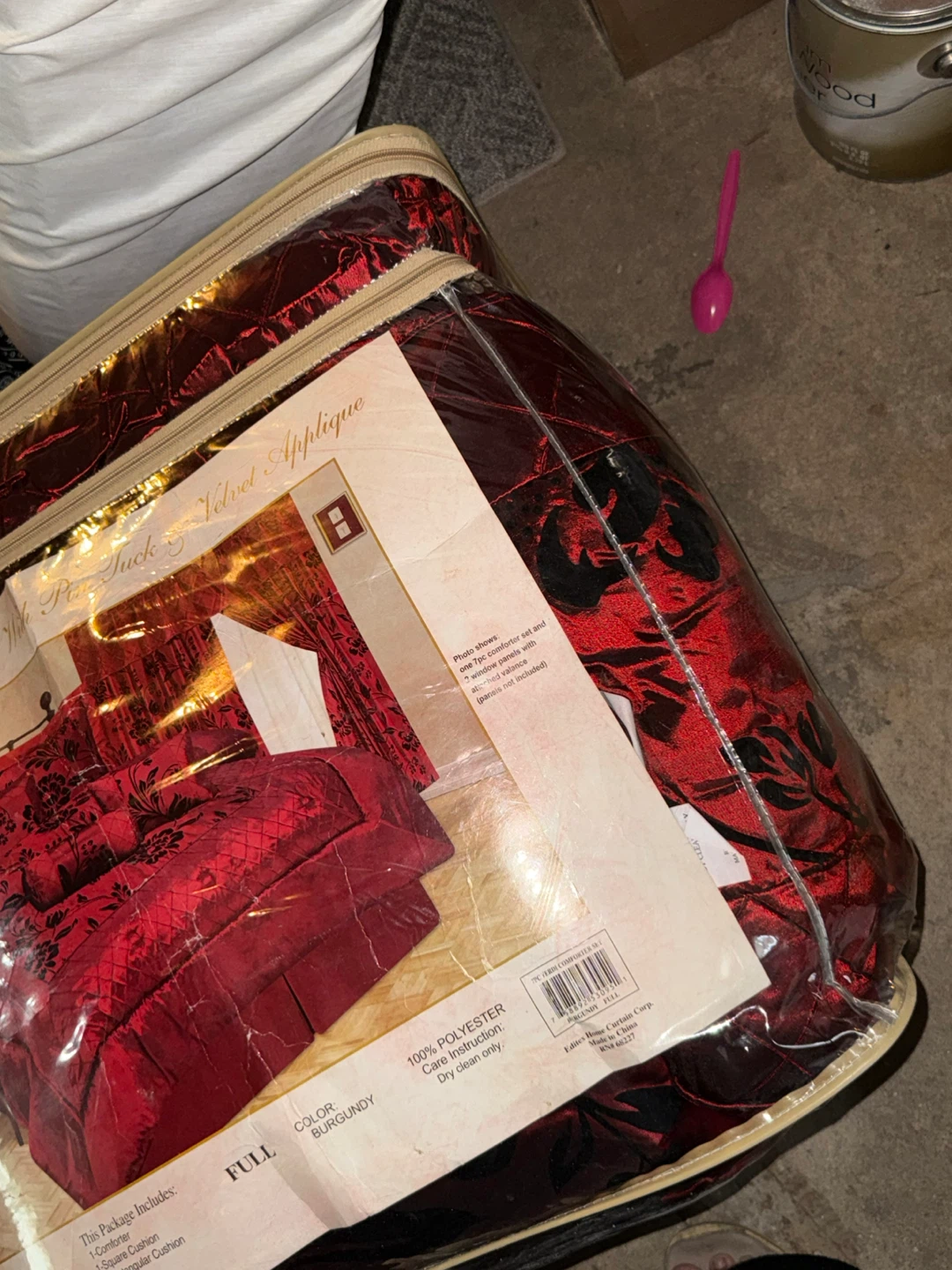 Verdi 7-Piece Comforter Set - Full - Burgundy - photo 2