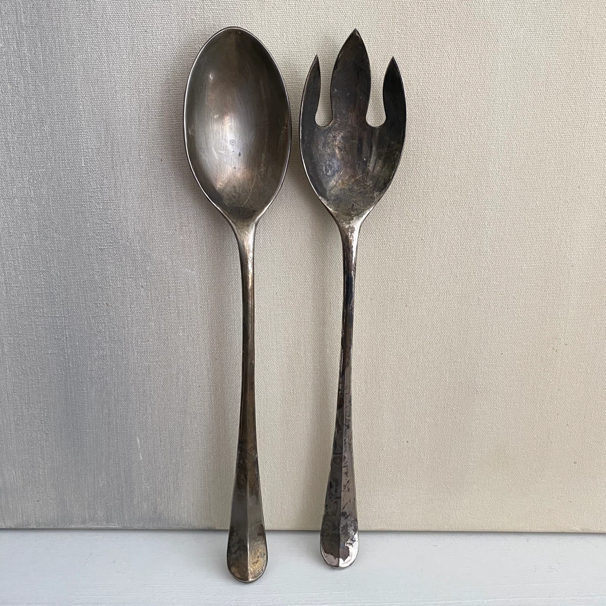 Vintage Salad Serving Fork and Spoon