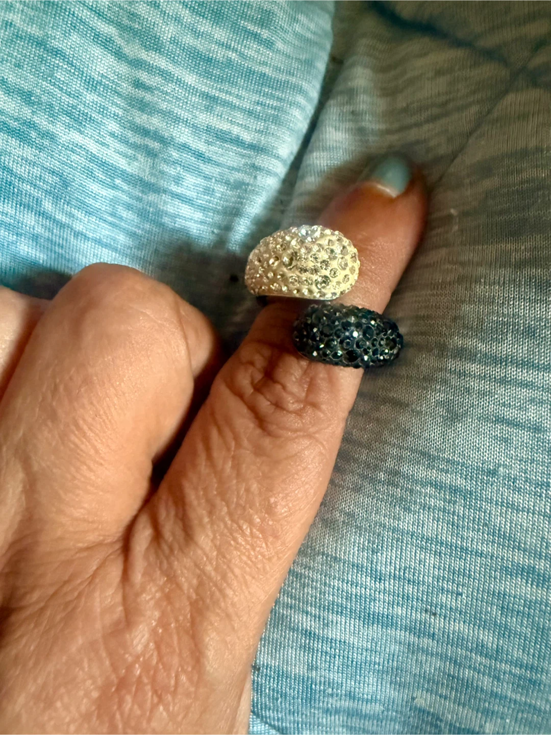 Swarovski Swan Signed Crystal Cocktail Ring - Rhodium Plated