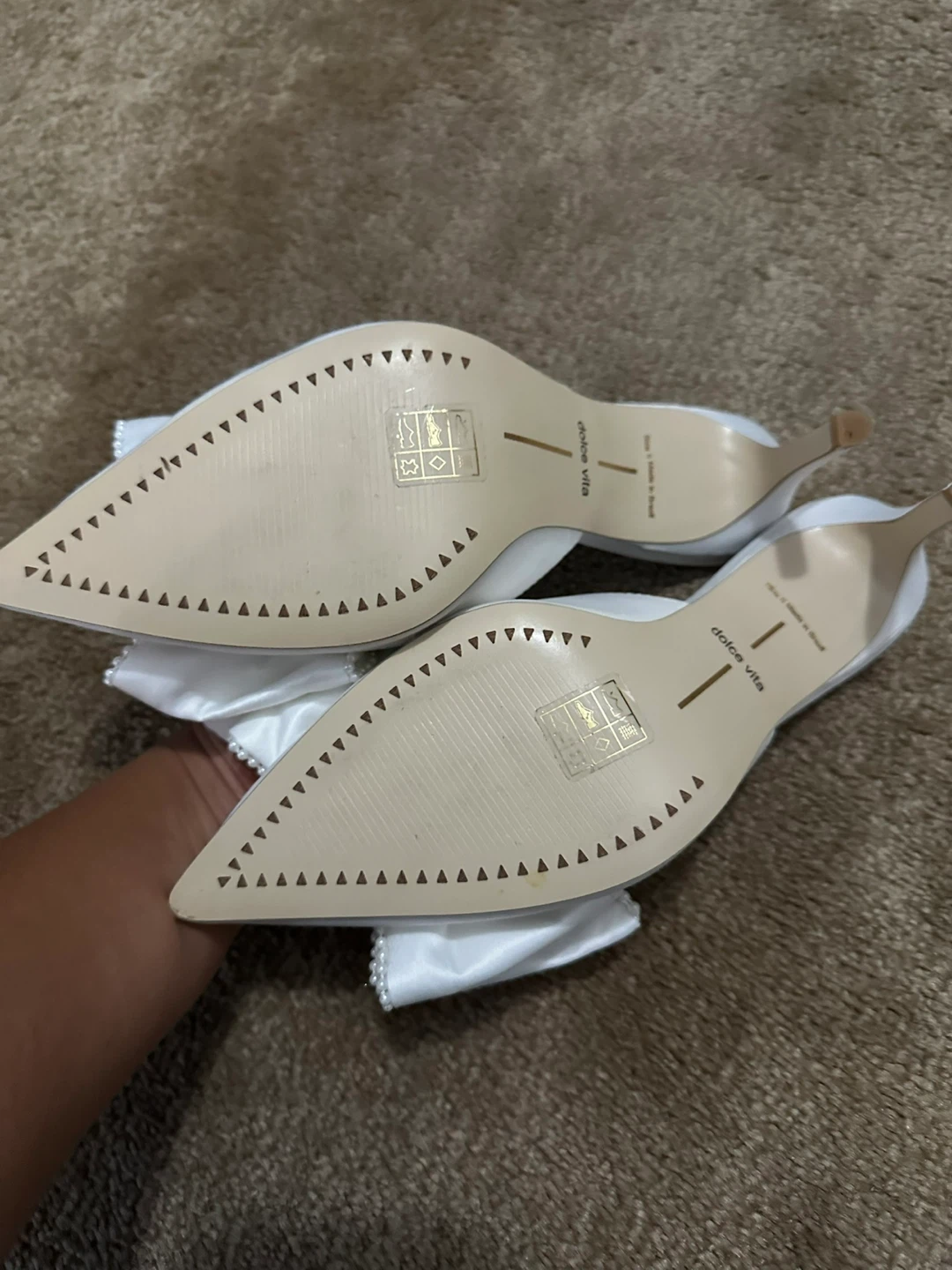 Dolce Vita White Bow Heels