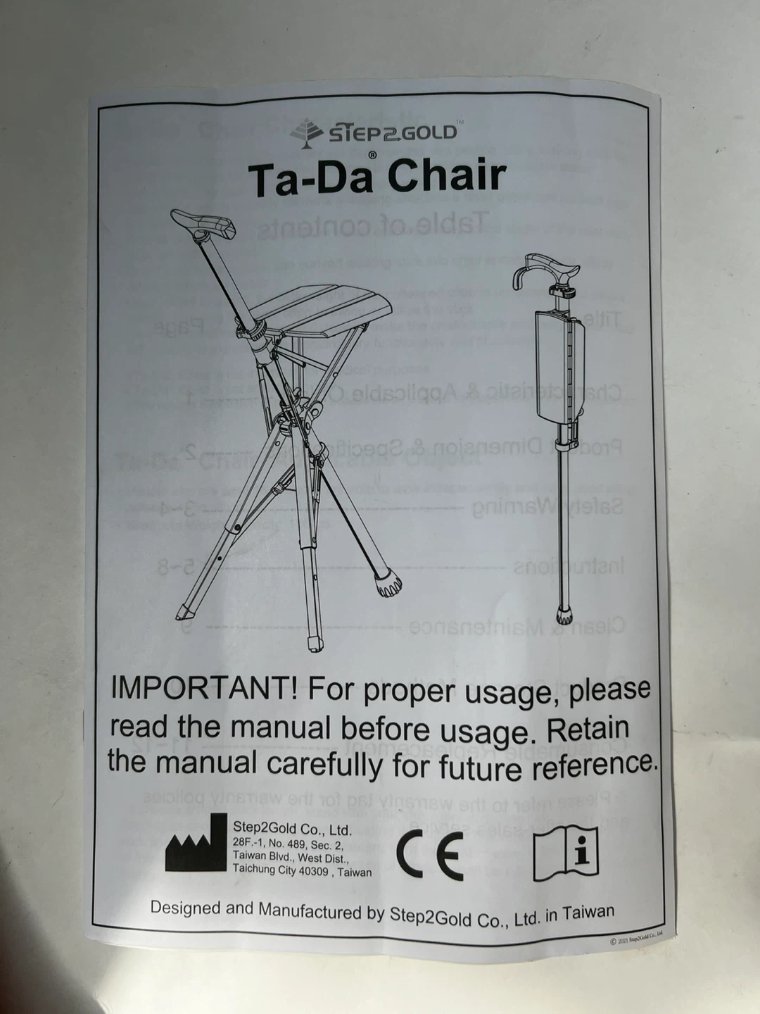 Step2Gold Ta-Da Chair Walking Cane Seat - photo 4