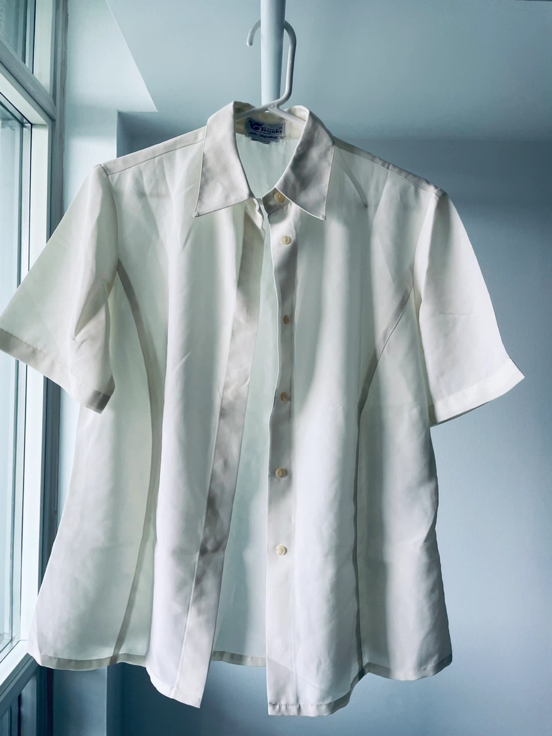 Teijido Women's Short Sleeve Button-Up Shirt