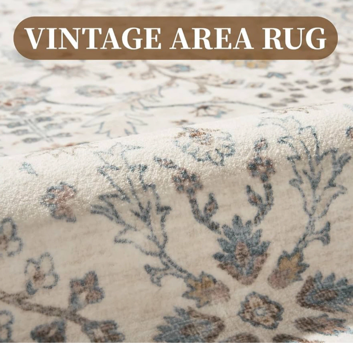 Vintage Area Rug - 3x5 Machine Washable - photo 2