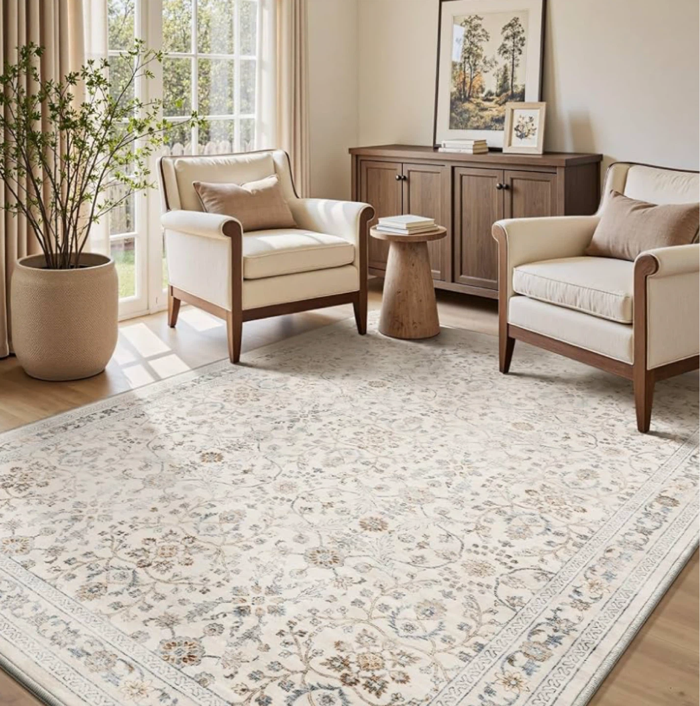 Vintage Area Rug - 3x5 Machine Washable