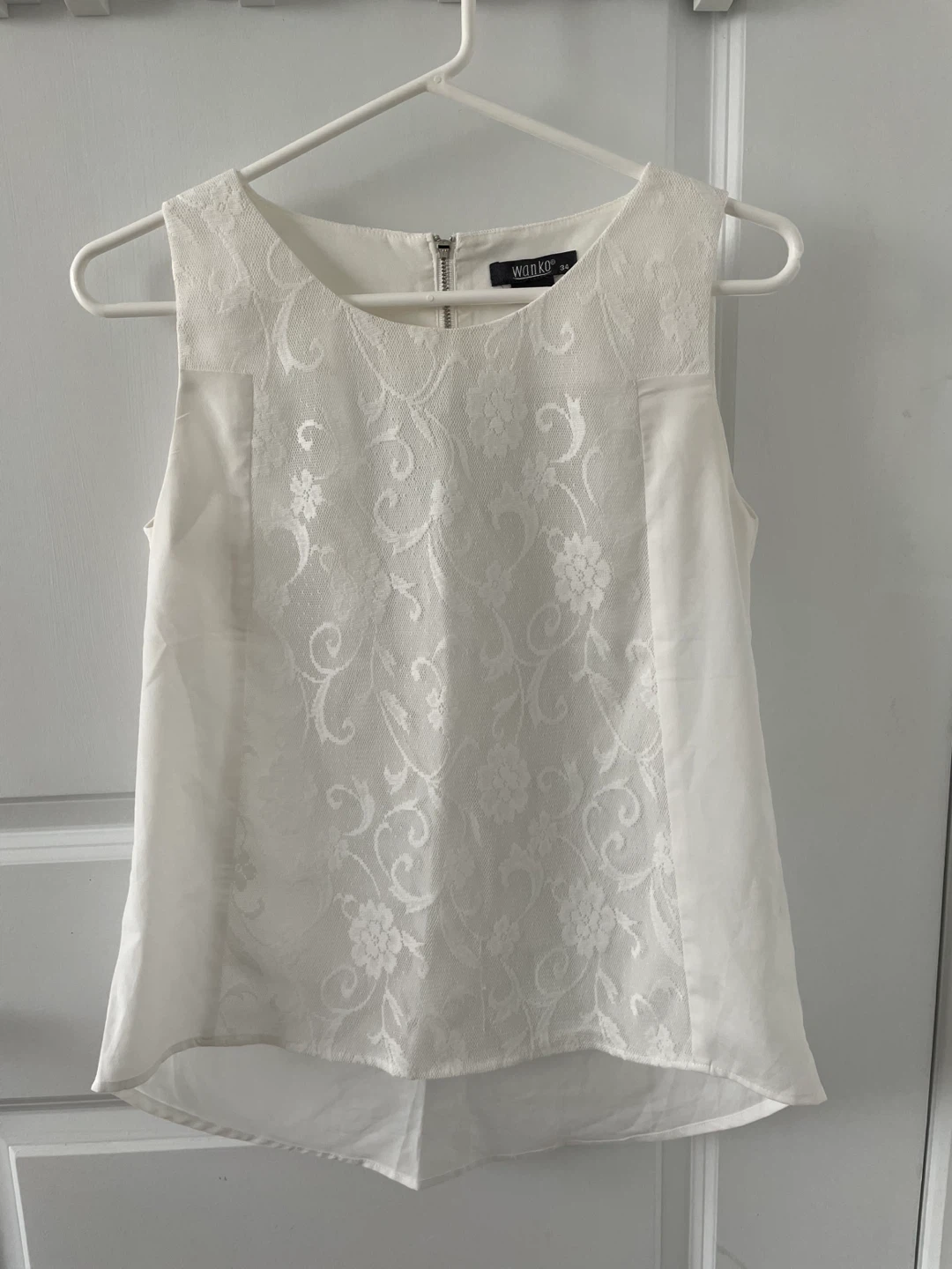Wanko White Lace Tank Top Size 34