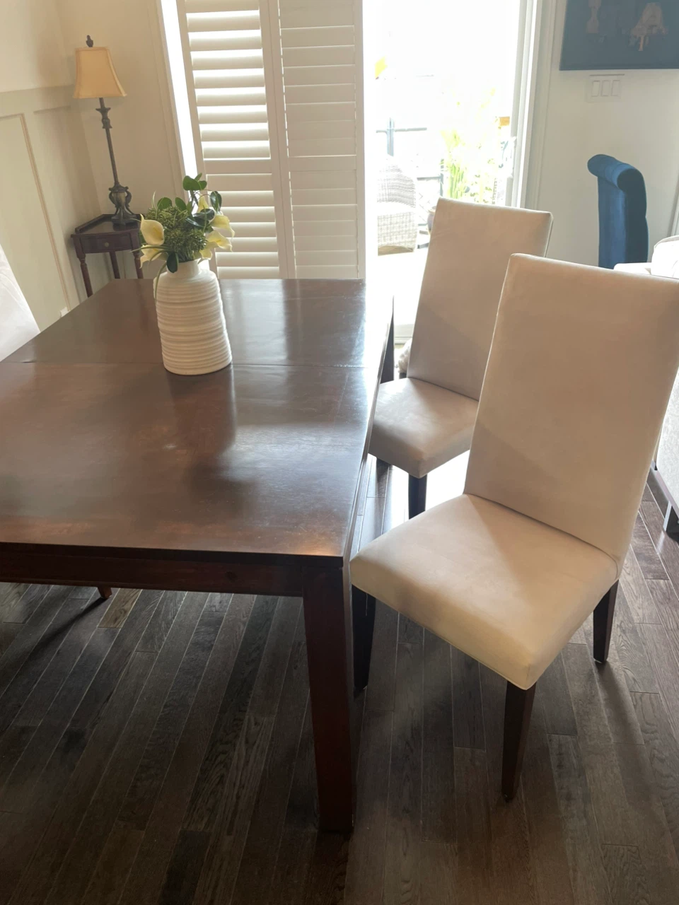 Dark Wood Dining Table with Chairs