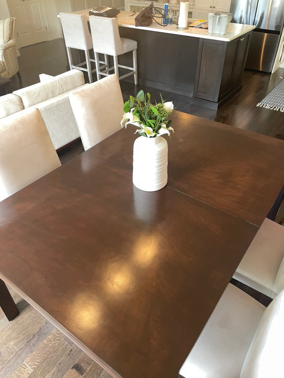 Dark Wood Dining Table with Chairs - photo 2