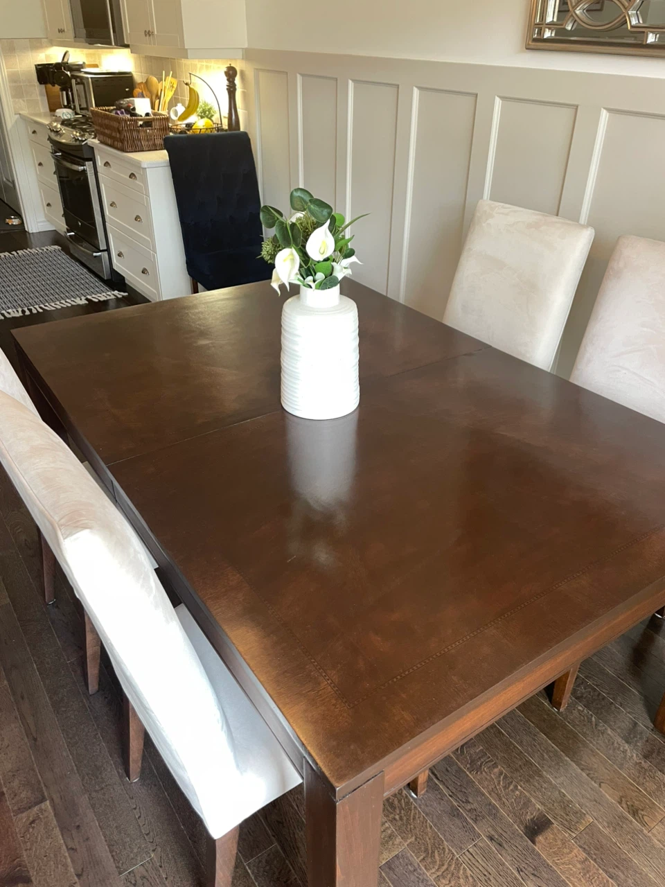 Dark Wood Dining Table with Chairs - photo 3