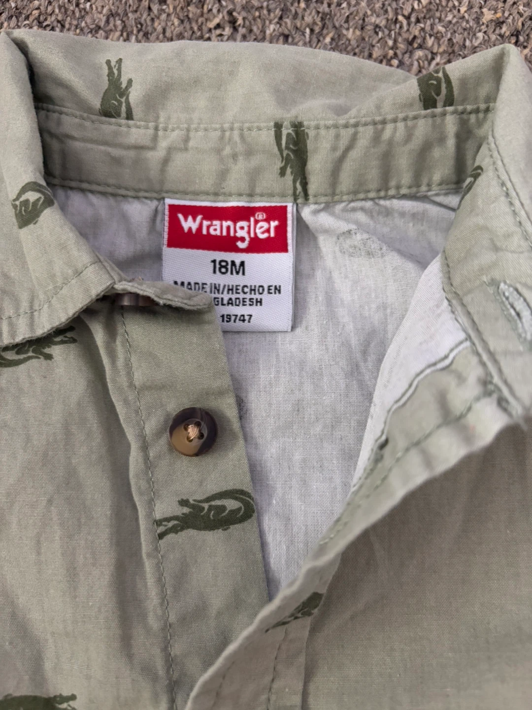 Wrangler Baby Boys Alligator Print Shirt and Shorts Set - photo 2