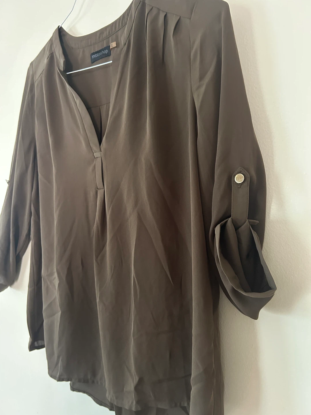 Short Sleeve V-Neck tunic blouse - photo 2