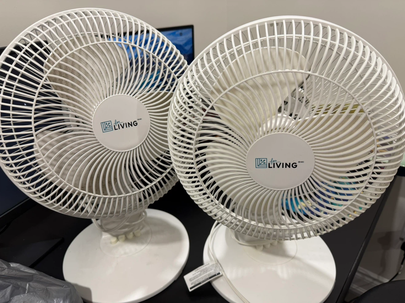 2x For Living 12” Oscillating Desk Fans
