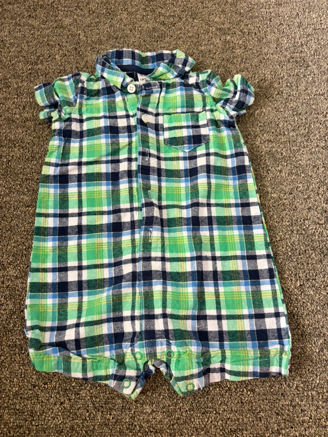 Carter's Plaid Button-Up Romper - 18 Months