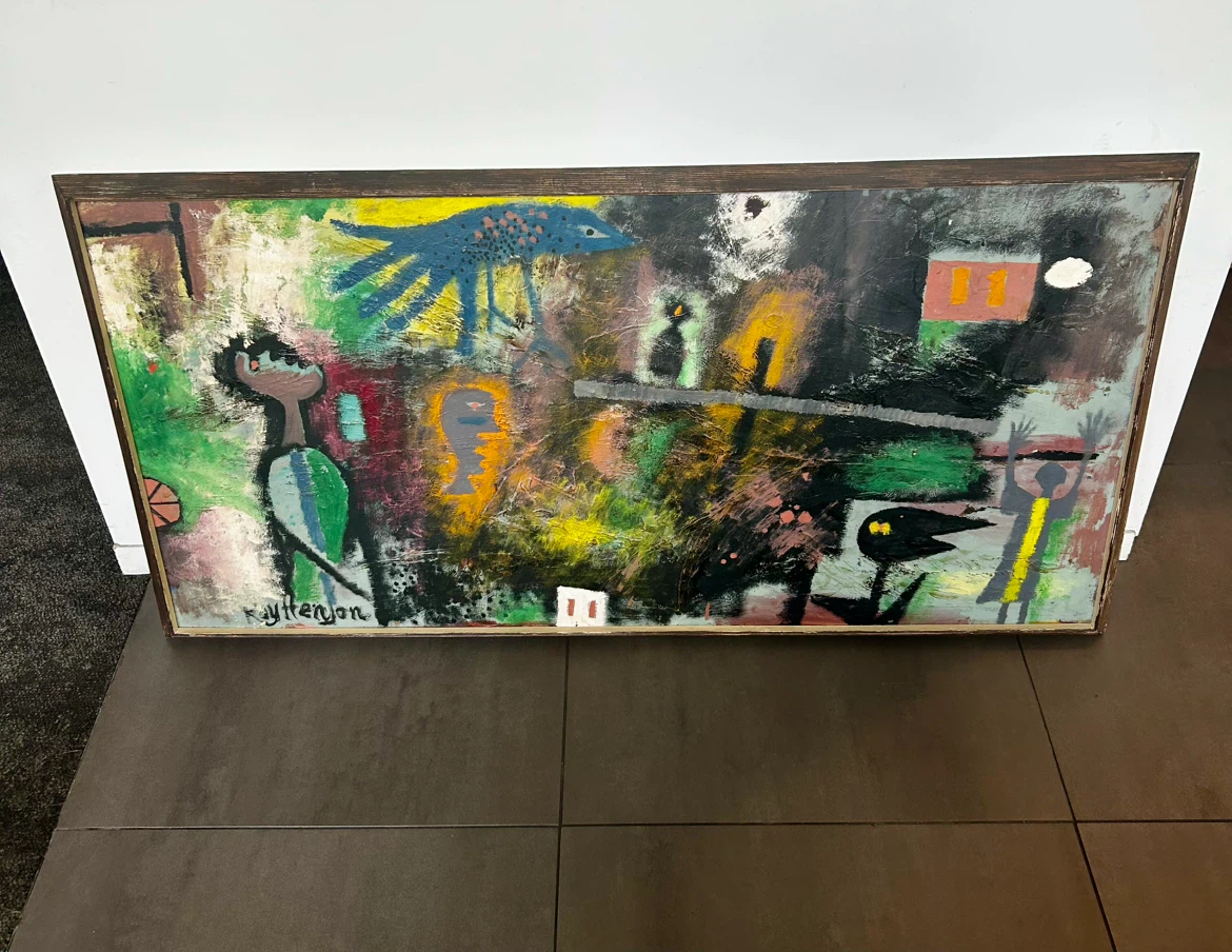 Large Framed Original Abstract Painting - photo 2