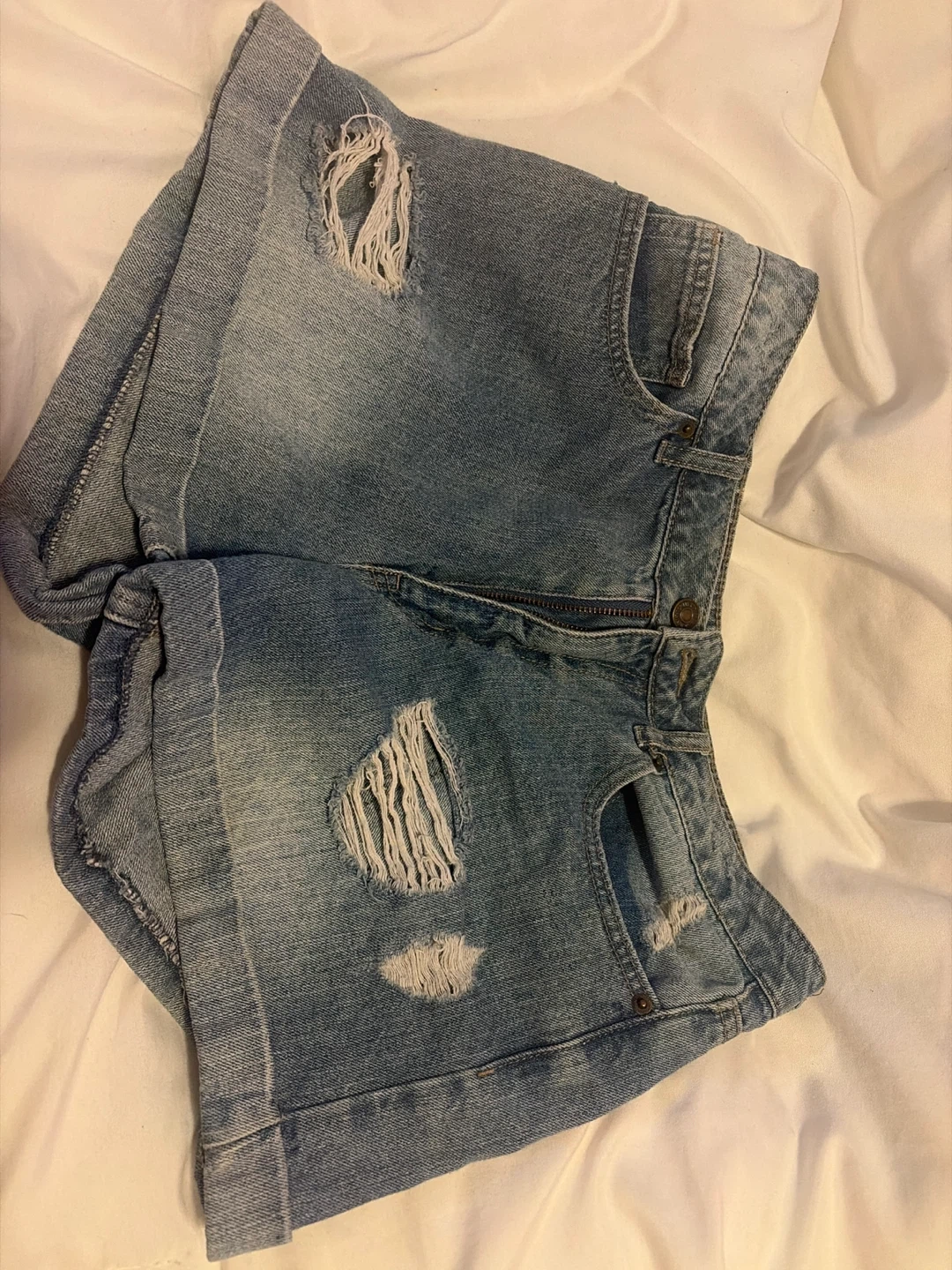 Distressed Denim Shorts