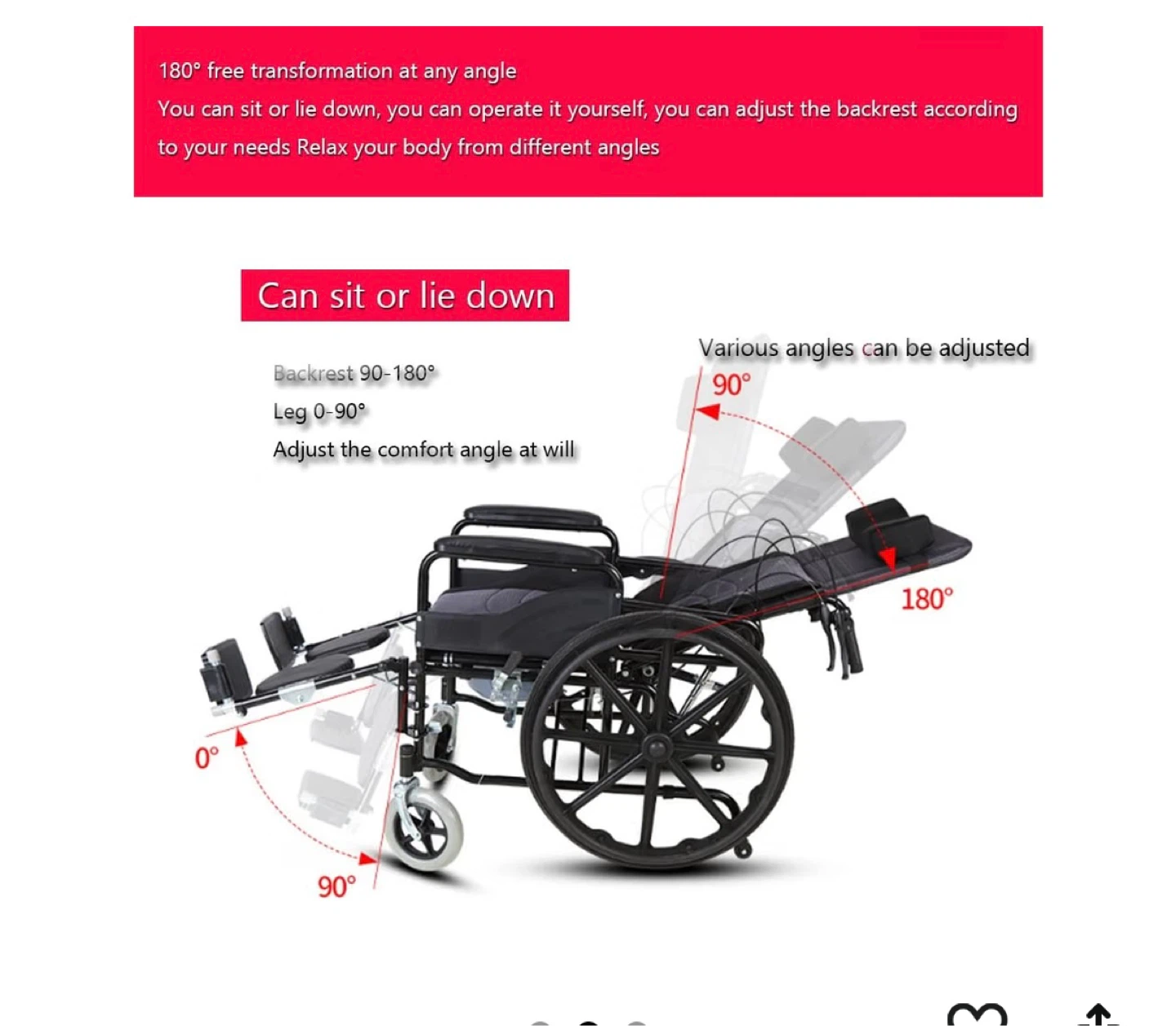 Adjustable Wheelchair with Detachable Parts - photo 2