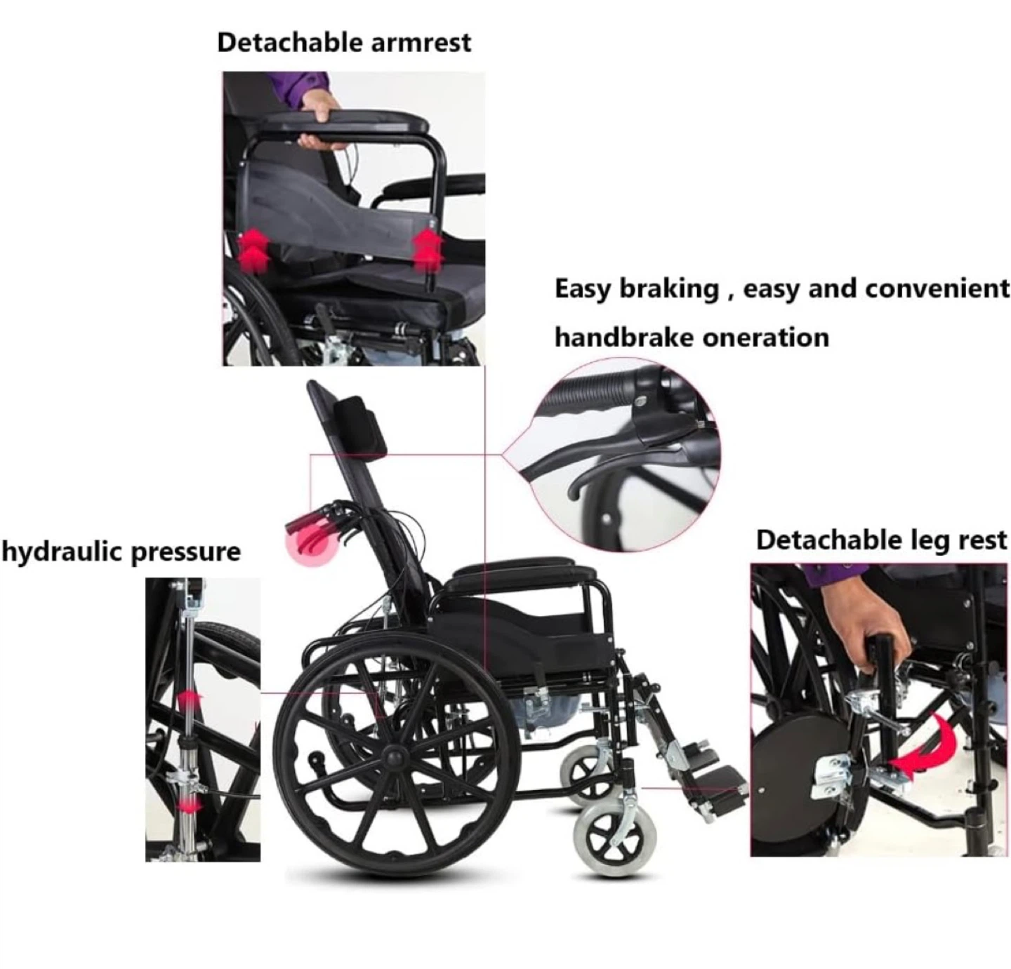 Adjustable Wheelchair with Detachable Parts - photo 5