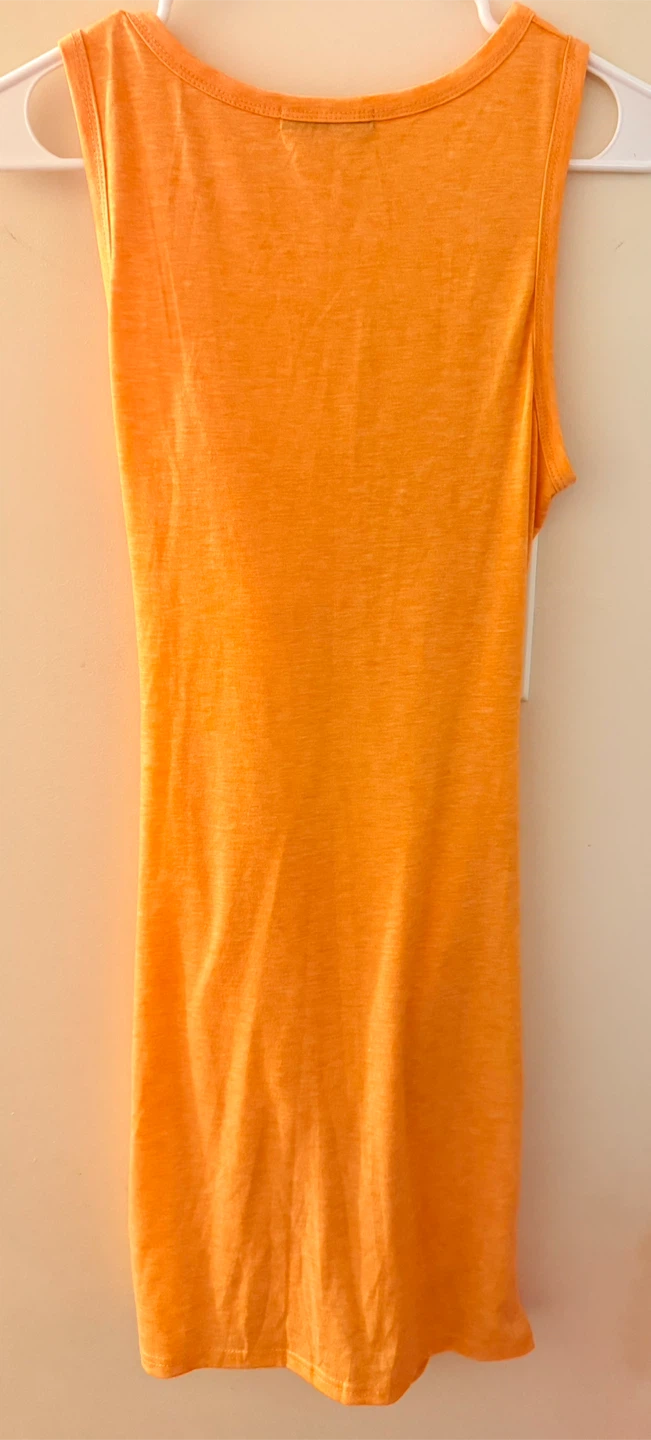 Orange Ruched Cutout Twist Front Dress - photo 3