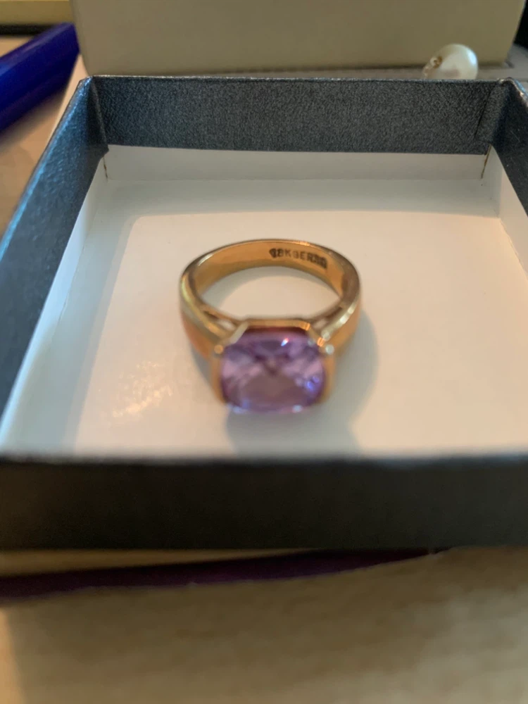10K Gold Ring with Purple Stone - photo 3