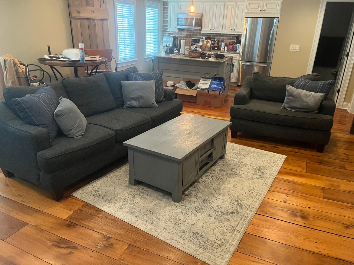 Gray Farmhouse  and Coffee Table