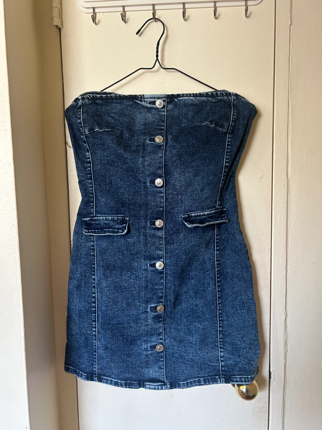 Wax Jean Collection Denim Strapless Dress