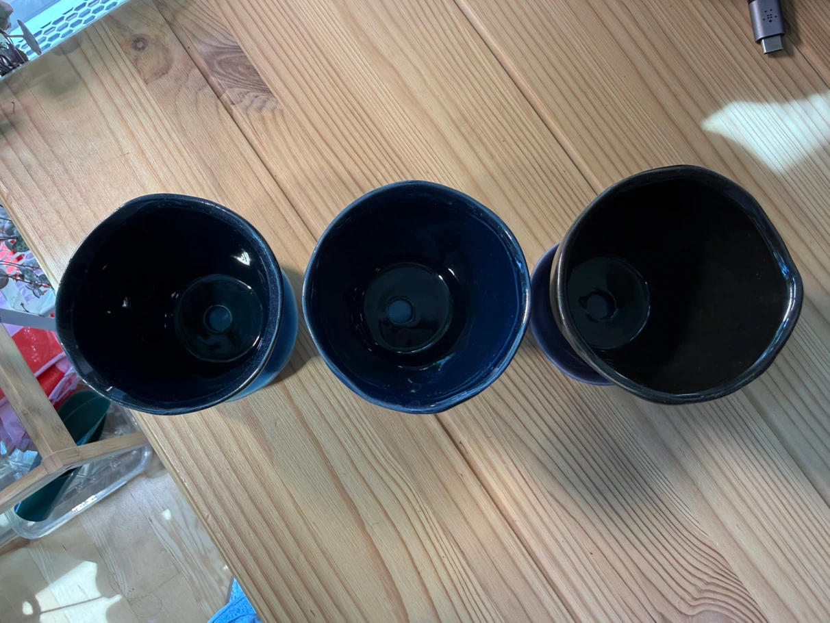 Set of 4 Ceramic Plant Pots with Saucers - 3 in - photo 2