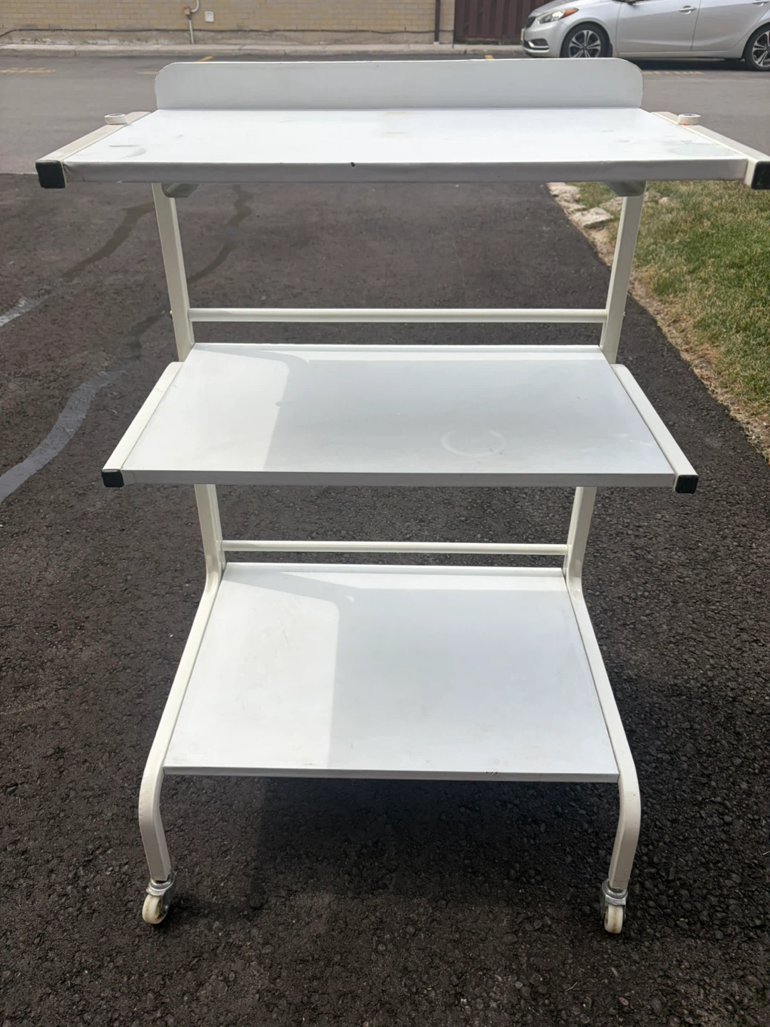 White 3-Tier Rolling Cart