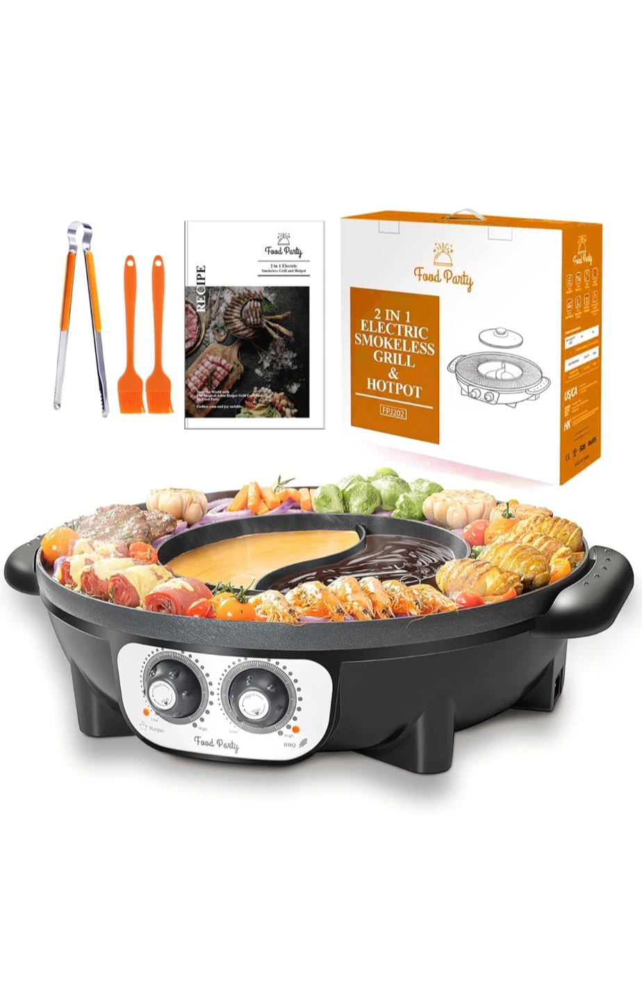 Brand New 2-in-1 Electric Smokeless Grill & Hot Pot