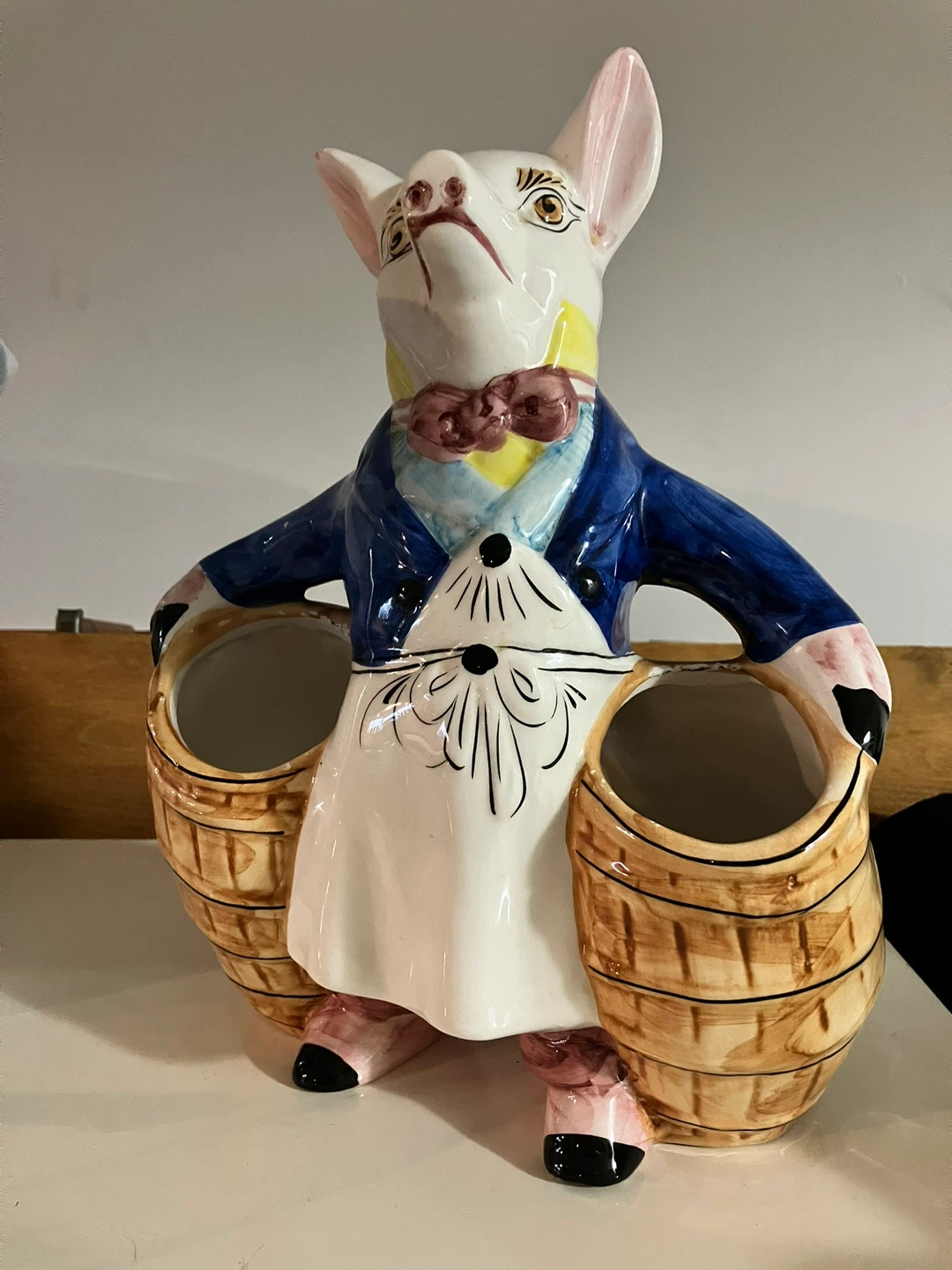 Ceramic Pig kitchen utensil holder