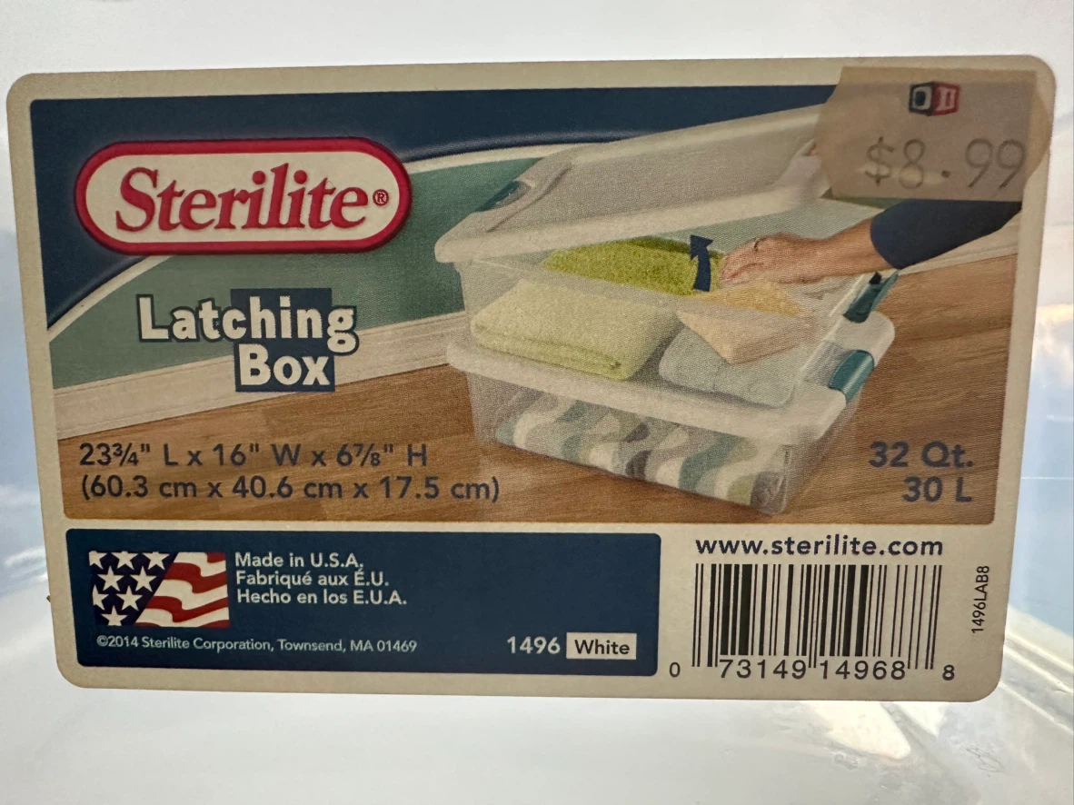 4 Sterilite Latching Storage Boxes 32 Qt. White - photo 2