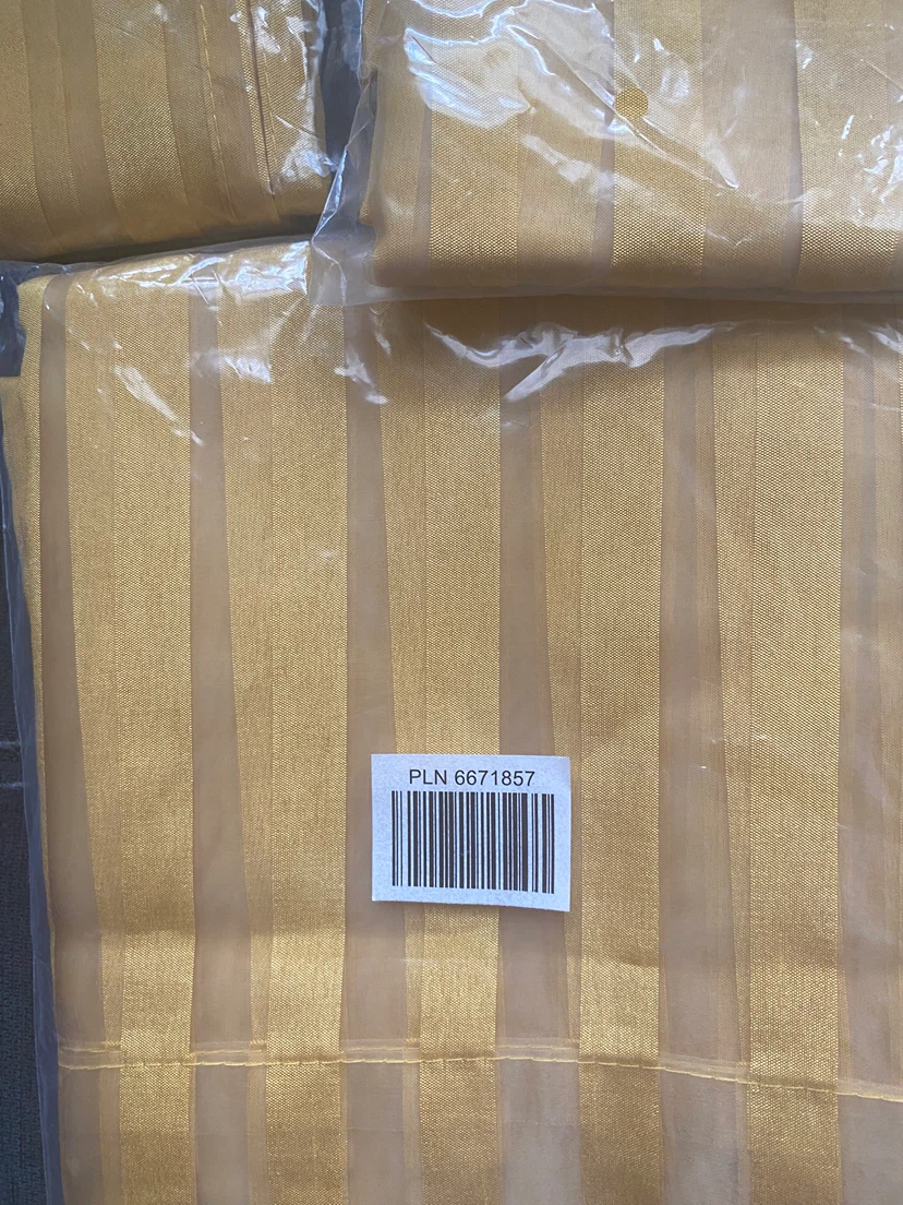 Gold Striped Curtains (Set of 3)